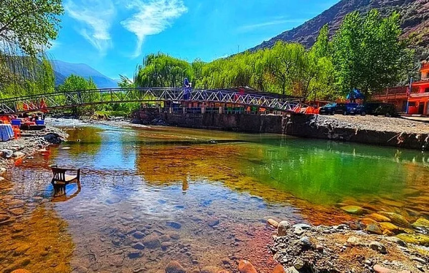 Scenic river view in Ourika Valley