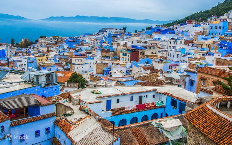 Chefchaouen panoramic mountain view Morocco